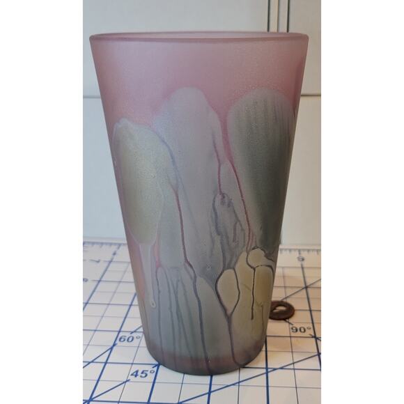 2 Nouveau Art Glass Tumblers by Rueven, Hand Painted - Picture 7 of 9